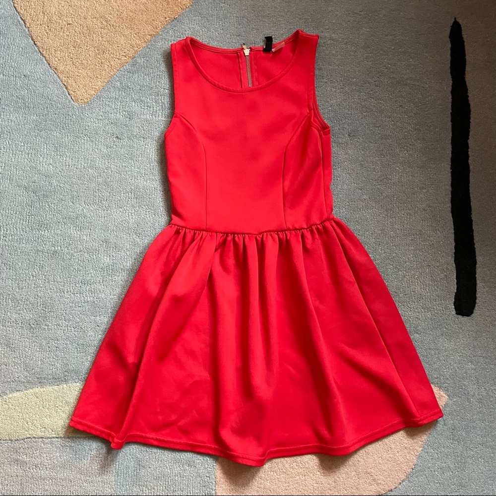 Red A-line dress